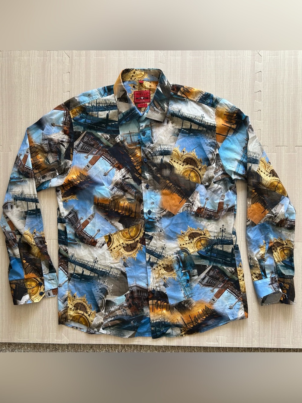 Haupt Men's Long Sleeve Button Down Shirt. Large 41/42. Neck 16 1/2. Slim Fit